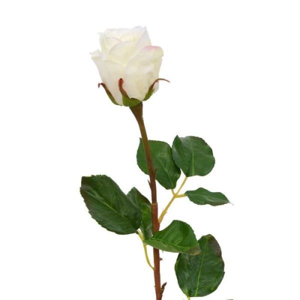 ziet deze rozentak er bijzonder echt uit. Zelfs aan de doornen is gedacht. Deze kunstbloem is verkrijgbaar in de kleuren creme