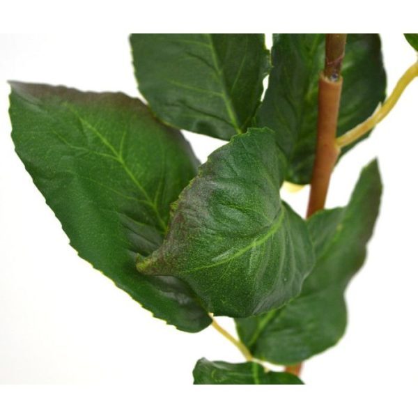 Kunst steelbloemen tot een kleurrijk kunstboeket worden verwerkt.   De steel heeft een lengte van ongeveer 52 cm en een breedte van ongeveer 16 cm. De bloem bestaat uit 10 verschillende lagen en heeft een diameter van 5 cm! Samen met de kunstzijden rozenbladeren in verschillende groottes