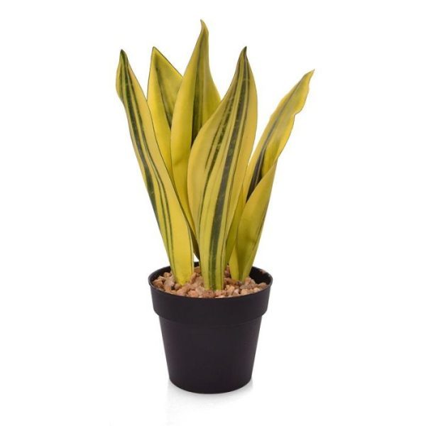 Sansevieria kunstplant 30 cm geel groen 7