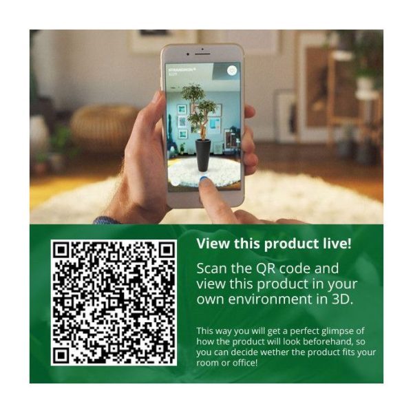 komt de kunstplant heel natuurlijk over en is zowel in grote woonruimtes als in kantoren een ware aanwinst.   De plant is circa 90 cm hoog