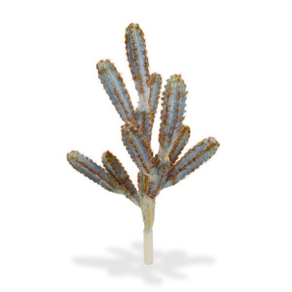 Tetragonus-Cactus-kunstboeket-45-cm-bruin-3 en de breedte is ongeveer 25 cm. De cactus wordt geleverd als boeket zonder pot en is verkrijgbaar in groene en bruine kleuren en in de hoogtes van 36 en 45 cm. De groene is er ook in een hoogte van 70 cm. In kleine potten staan deze cactussen prachtig op een vensterbank.