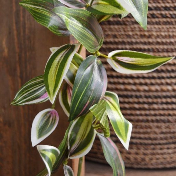 kleurrijke Tradescantia kunst guirlande 180 cm bont ziet er bijzonder natuurgetrouw uit en is van de hoogste kwaliteit kunstplanten. De Tradescntia (Zebrina Pendula)