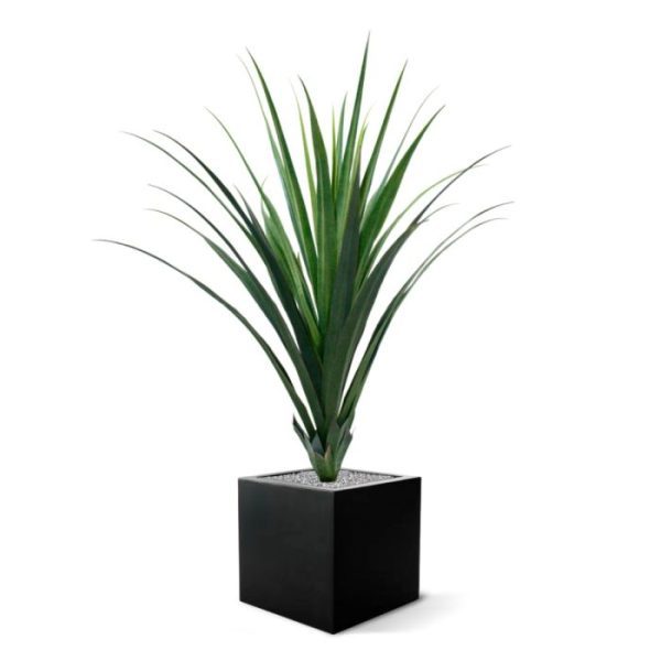 Groene kunstbomen creëert u in een handomdraai een tropisch 'look'.  De natuurgetrouwe kunstplant wordt standaard op een plastic voet geleverd