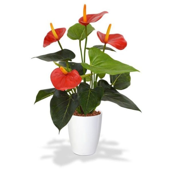 Anthurium kunstplant 40 cm rood in 10 cm kweekpot 4