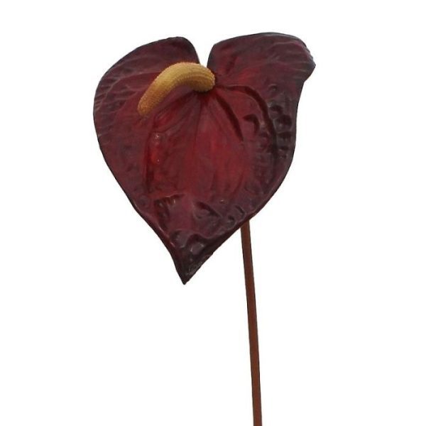 Kunst steelbloemen Anthurium kunstplant M 55 cm burgundy 2