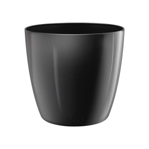 Kunststof plantenbakken Brussels diamond rond 14cm met.zwart 2