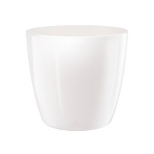 Deze Brussels diamond rond 14cm wit pot heeft een hoogte van 12