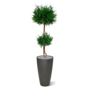 Deze uv bestendige kunst Conifeer Alumi Bal x2 145 cm UV model is gemaakt van kwalitatief pvc-plastic