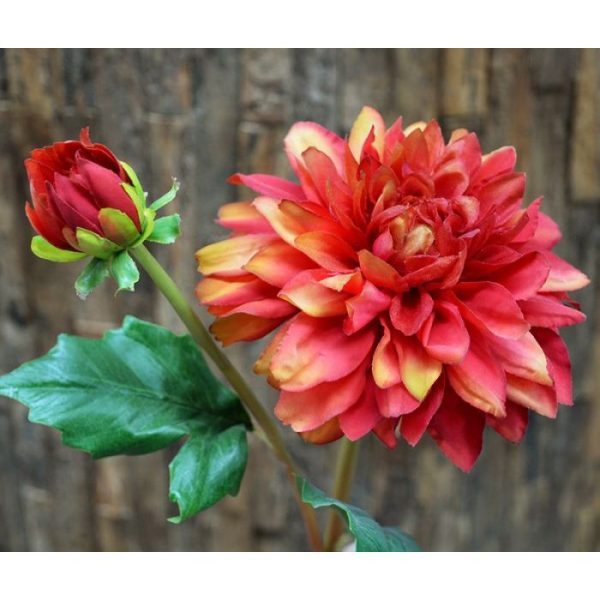 Dahlia kunsttak 50 cm oranje 2
