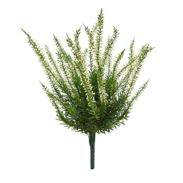 Erica Kunstheide boeket 30 cm creme Dit prachtige kunst heide boeket (Erica) is met zijn sprieterige takjes de perfecte basis voor een decoratief tafel- of vensterbank arrangement. Als enkel plantje in een sierpot of met meerdere in een schaal