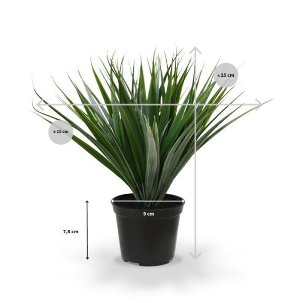Kunst Bamboegras 25 cm donkergroen in pot 3