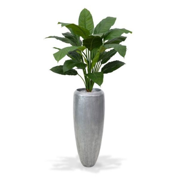 robuuste en moderne uitstraling haalt u met deze unieke LOFT vaas aluminium in huis. Heeft u dat levendige reliëf en die subtiele glans van deze luxe blikvanger al gezien? Welke beleving gaat u daarmee creëren? Gaat u de hoogte in met sierlijk rietgras of geeft u 'm alle ruimte met een breedbladige Alocasia Calidora? Deze elegant hoge en smalle plantenvaas uit het hoogste segment is gemaakt van een unieke materialenmix van kunststof en echte metaaldeeltjes die voor een levendige en robuuste uitstraling zorgen. Fijn is dat de lichtgewicht vaas waterdicht en Uv-bestendig is