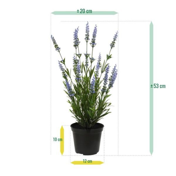 Lavendel Kunstplant 50 cm blauw UV in pot 6