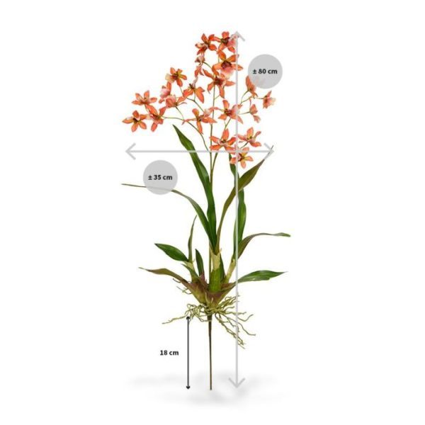 Kunstboeketten Macara Orchidee kunstboeket 80 cm oranje 2