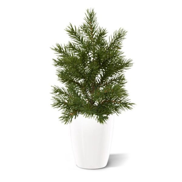 Deze mini kunstkerstboom 28 cm is een bijzonder natuurlijk uitziend dennenboompje dat perfect geschikt is voor op tafels in horeca. U decoreert uw kersttafel in een handomdraai. De zogenaamde 'ronde kant' naalden staan iets naar binnen