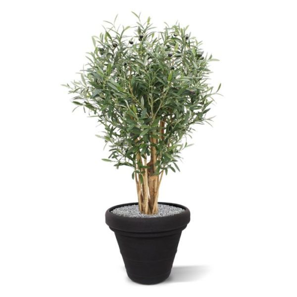 Kunstbomen voor de meest natuurlijke uitstraling. Door het volle model laat de Olijfboom deluxe zich perfect presenteren in een hoge sierpot. Standaard wordt de Olijf in een plastic pot geleverd.
