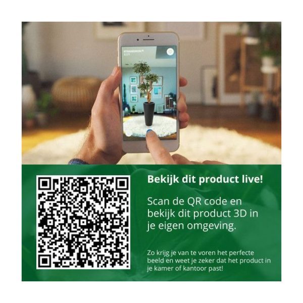 als ook hoge pot te plaatsen. Ideaal voor kantoor of entree. De kunstzijden Philodendron wordt standaard geleverd in een plastic binnenpot.