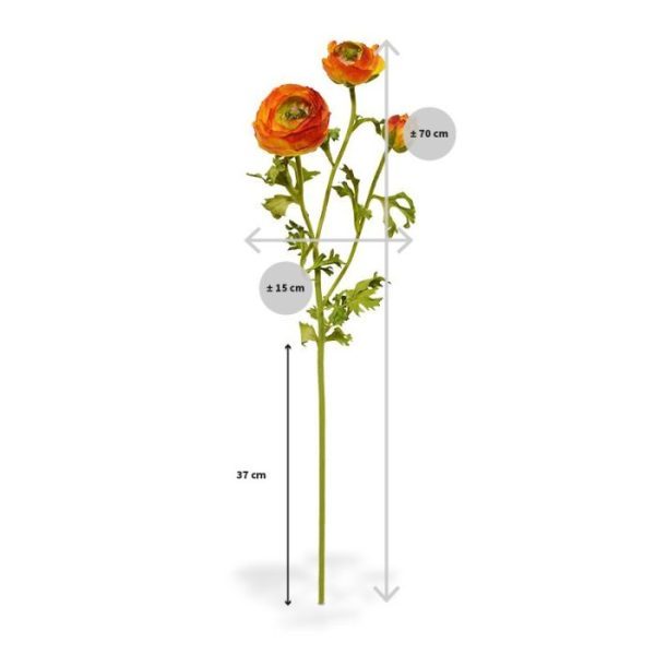 Ranonkel kunsttak deluxe 70 cm oranje 1
