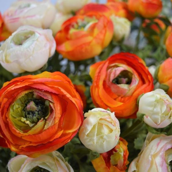 Ranonkel kunsttak deluxe 70 cm oranje 2